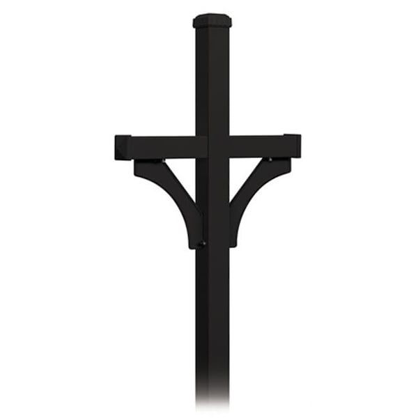 Salsbury Industries Salsbury 4372BLK Deluxe Post-2 Sided-In-Ground Mounted For Roadside Mailbox-Black 4372BLK - main